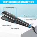 Professional Hair Straightener, 2.16'' Extra-Large Floating Titanium Flat Iron, Anti-Static 30s Instant Heating Straightening Iron with 5 Adjustable for All Hair Types