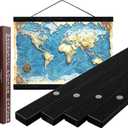 DACRI HOME 72" Magnetic Poster Hanger Frame - Sturdy Teak Wood Poster Frame, Strong Magnets for Safe Hanging Map Picture Canvas Print Scroll Wall Art 72x24 72x36 72x48 (72 Inch, Black)