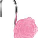 Pink Rose Shower Curtain Hooks Decorative Flowers Glow in The Dark Pretty Floral Themed Bathroom Decor