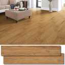 INMOZATA Peel and Stick Floor Tile Vinyl Flooring, Waterproof Vinyl Plank Flooring Wood Grain Self Adhesive Peel and Stick Flooring for Bedroom, Living Room, Kitchen, RV(Burlywood)