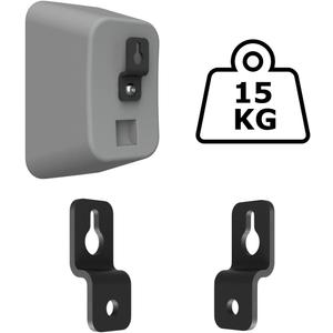 Speaker Wall Mount Brackets - Slim Satellite Design, Universally Compatible for Bose & Most Brands, Heavy Duty Holds 33 lbs, Industrial Metal, M5 M6 UNC 1/4-20 Screws (2 Pack, Black)