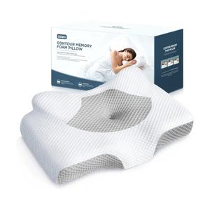 Osteo Cervical Pillow for Neck Pain Relief, Hollow Design Odorless Memory Foam Pillows with Cooling Case, Adjustable Orthopedic Bed Pillow for Sleeping, Support for Side Back Sleepers (Grey)