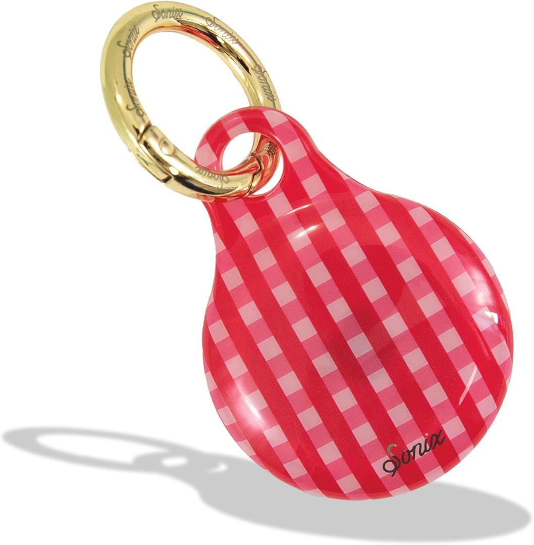 Sonix Cases for Apple AirTags - AirTag Hard Cover Protective Case - AirTag Holder Keychain | Gingham Red