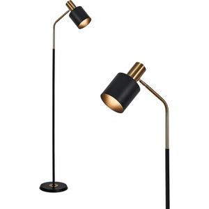 O'NEELDY Modern Industrial Floor Lamp 65" Black Standing Lamp, Black and Gold with 360 Adjustable Lampshade, 12W E26 Bulb Included, Floor Lamp for Living Room, Bedroom, Office