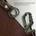 2 x Idakekiy Key Chain, Heavy Duty Belt Loop Key Keeper Key Ring Holder with Bottle Opener Leather Keychain for Men and Women (Dark Grey)