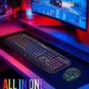 Wired Gaming Keyboard and Mouse Combo with LED Backlit,10 Dedicated Multimedia Keys, 19 Anti-ghosting Keys, Light Up Computer Keyboard, Programmable 7200 DPI RGB Mice with Software for PC Xbox PS5 PS4