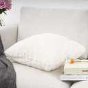 YOUR SMILE Pack of 2, Decorative Plush New Luxury Series Merino Style Faux Fur Throw Pillow Case Cushion Cover 18" x 18"(Ivory,White)