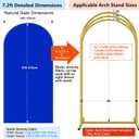 HEMMOTOP Blue Arch Cover 7.2 ft (No Arch Backdrop Stand), Spandex Wedding Balloon Stretchy Arch Backdrop for Photo, Round Top Stand Covers for Party Birthday Baby Shower Anniversary Decoration