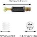 24PCS 35mm Black Furniture Cam Lock Screws Wardrobe Eccentric Wheel Removal Fastener Connector for Panel Furniture Dressers Drawer Panel Connection