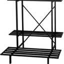 Zhongma 3 Tier Plant Stand Space-Saving Heavy Duty Plant Holder for Balcony, Home, Garden ,Metal Sturdy Plant Stand for Indoor and Outdoor