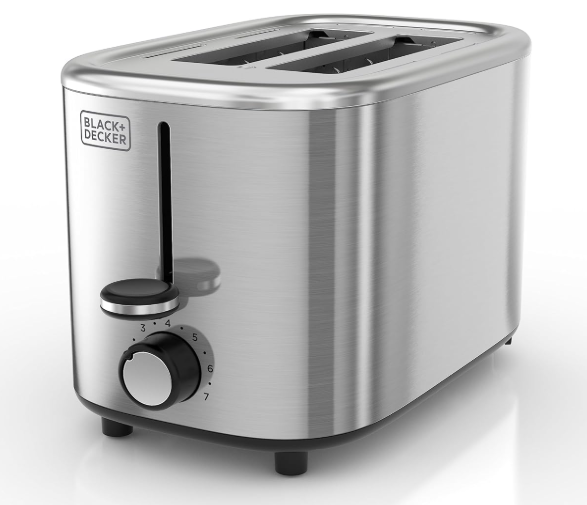 BLACK+DECKER® 2Slice Toaster with 7 Toast Shade Settings, ExtraWide Slots for Bagels, Stainless Steel Exterior Finish