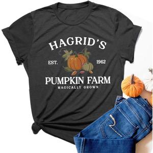 Halloween Shirts for Women Funny Graphic T-Shirts Fall Graffiti Tops (Gray, M)