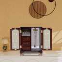 Dark Brown Jewelry Boxes,Handle Carving Craft Large Jewelry Box,With Swivel Hook And Velvet Lining Wooden Jewelry Boxes For Women,Suitable As Gift For Friends