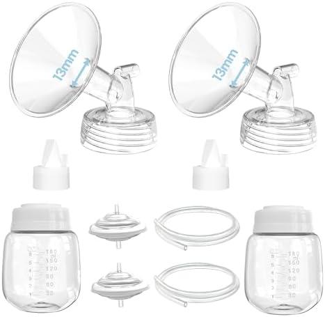Spectra Replacement Pump Parts Compatible with S1/S2/9 Plus, Not Original Accessories, Spectra Pump Parts Include Flange 13mm, Duckbill Valves, Backflow Protectors, Tubings& Bottles