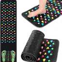 BBTO Foot Massage Mat Reflexology Walk Stone Road for Acupressure Foot Massage Acupoint Mat for Long Sitting Elderly Students and Office Workers(55.12 x 13.78 Inches)