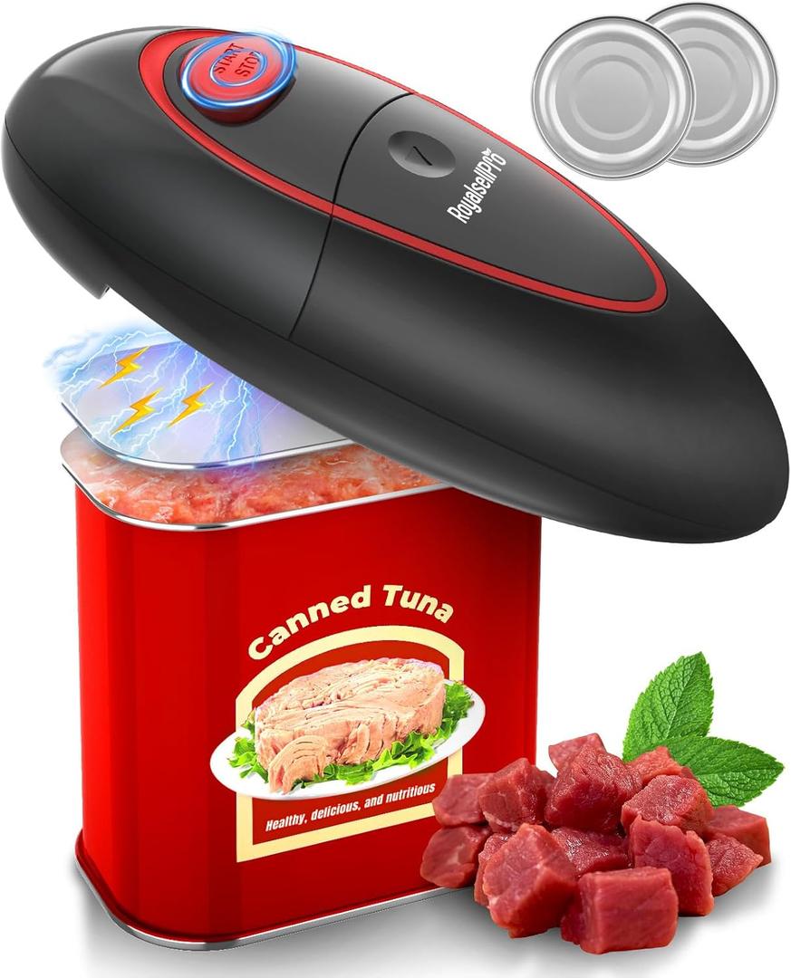 One Touch Electric Can Opener for All Can Sizes, Smooth Edge Design for Seniors with Arthritis, Automatic Kitchen Gadget & Food Safety