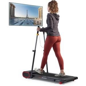 Sunny Health & Fitness Treadpad Slim Walking Pad Treadmill with Handlebars