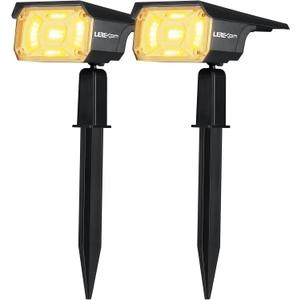 40 LEDs Spotlights,IP65 Waterproof Solar Powered Landscape Spotlights 2-in-1 Wall Light, Outdoor Landscaping Lights Auto On/Off for Yard Garden 2Pack Warm-White