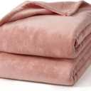 Hansleep Fleece Blanket for Couch Dusty Pink, Super Soft Flannel Fuzzy Throw Plush Cozy Blanket for All Seasons, Dusty Pink, Throw 50x60 Inches