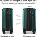 Hanke 20 Inch Expandable Carry on Luggage 22x14x9 Airline Approved Lightweight PC Hard Shell Suitcases with Wheels Travel Luggage Rolling Suitcase Travel Luggage Bag for Weekender(Blackish Green)