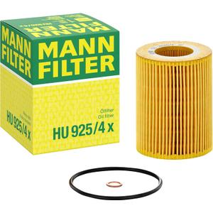 Mann Filter HU 925/4 x Cartridge Oil Filter Replacement with Oil Drain Plug Gasket Compatible With BMW 320i (2001-2005), 323Ci (2000), 323i (1997-2001), 323is (1998-1999), 325Ci (2001-2006)