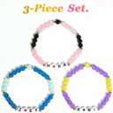 2 x AICase for Demon Merch Hunters Inspired Rumi Zoey Mira Bracelets Set, Huntrix Stuff Merchandise Costume Outfits Accessories Jewelry Birthday Party Favors Halloween Christmas Valentines Day Gifts