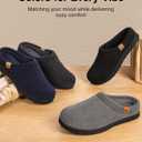 VeraCosy Men's Moccasin Slippers Comfy Soft Durable Slip-on Indoor Memory Foam House Shoes (US 9-10, Dark Grey)