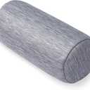 1 MIDDLE ONE Bolster Pillow with Removable Velvet Cover, Round Cylinder Neck Roll Pillow for Head, Back, Leg Support, Decorative Bed and Couch Pillow 16 x 6 Inches (Cooling Grey)