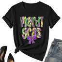 Mardi Gr Gnome Shirt for Women – Fat Tuesday Tee Tops New Orleans Party Short Sleeve XXL