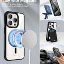 2 x for iPhone 15 Pro Max Case, Strong Magnet-Compatible with MagSafe, Shockproof Military-Grade Protection, Slim Mag Safe Thin Phone Cover Promax 6.7 in for Apple 15pro Max (Clear Black)