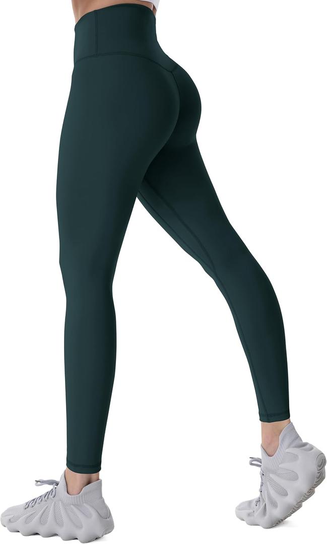 Sunzel Workout Leggings for Women, Squat Proof High Waisted Yoga Pants 4 Way Stretch, Buttery Soft Sunzfly 28", Deep Teal, Small