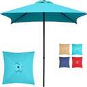 Trenovo 4.9ft Mini Square Patio Umbrella - UV 50+ Waterproof & Easy Setup | Outdoor Table Umbrella for Deck, Balcony, Garden, Lawn, Backyard, Market (Blue)
