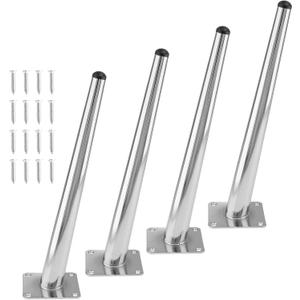 4pcs 12 Inch Furniture Legs, Oblique Conical Metal Legs Chrome Mid-Century Style Furniture Feet for Sofa Cabinet Table Chair Cupboard Couch Ottoman Home DIY Projects (Silver)