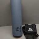 Gruper Yoga Mat Non Slip, Eco Friendly Fitness Exercise Mat with Carrying Strap,Pro Yoga Mats for Women,Workout Mats for Home, Pilates and Floor Exercises (0.24*24*72 Inches, Grey Blue / Black)