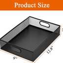 Elsjoy 2 Pack Desk Drawer Organizer Tray, Metal Mesh Desktop Storage Tray Office File Organizer with Handle, Portable Large Storage Basket for Office Supplies, Craft, Magazine, Paper
