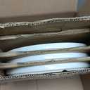 AmorArc Stoneware Dinner Plates Set of 6, 10.5 Inch Reactive Matte Glaze Ceramic Plates Set, Modern Dinnerware Dish set for Kitchen,Microwave, Dishwasher Safe, Scratch Resistant,Matte White