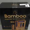 Maxpray 9 IN 1 Bamboo Foil and Plastic Wrap Organizer for Kitchen Drawer, Plastic Bag Organizer Organization and Storage, Food Storage Bag Organizer with Labels for Quart Gallon Snack Sandwich (Full Set)