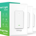 GHome Smart Smart Switch, 2.4Ghz Wi-Fi Light Switch Compatible with Alexa, Google Home, Neutral Wire Required, Single-Pole,UL Certified,Voice Control and Timer,No Hub Required,4pack, White (SW5-4)