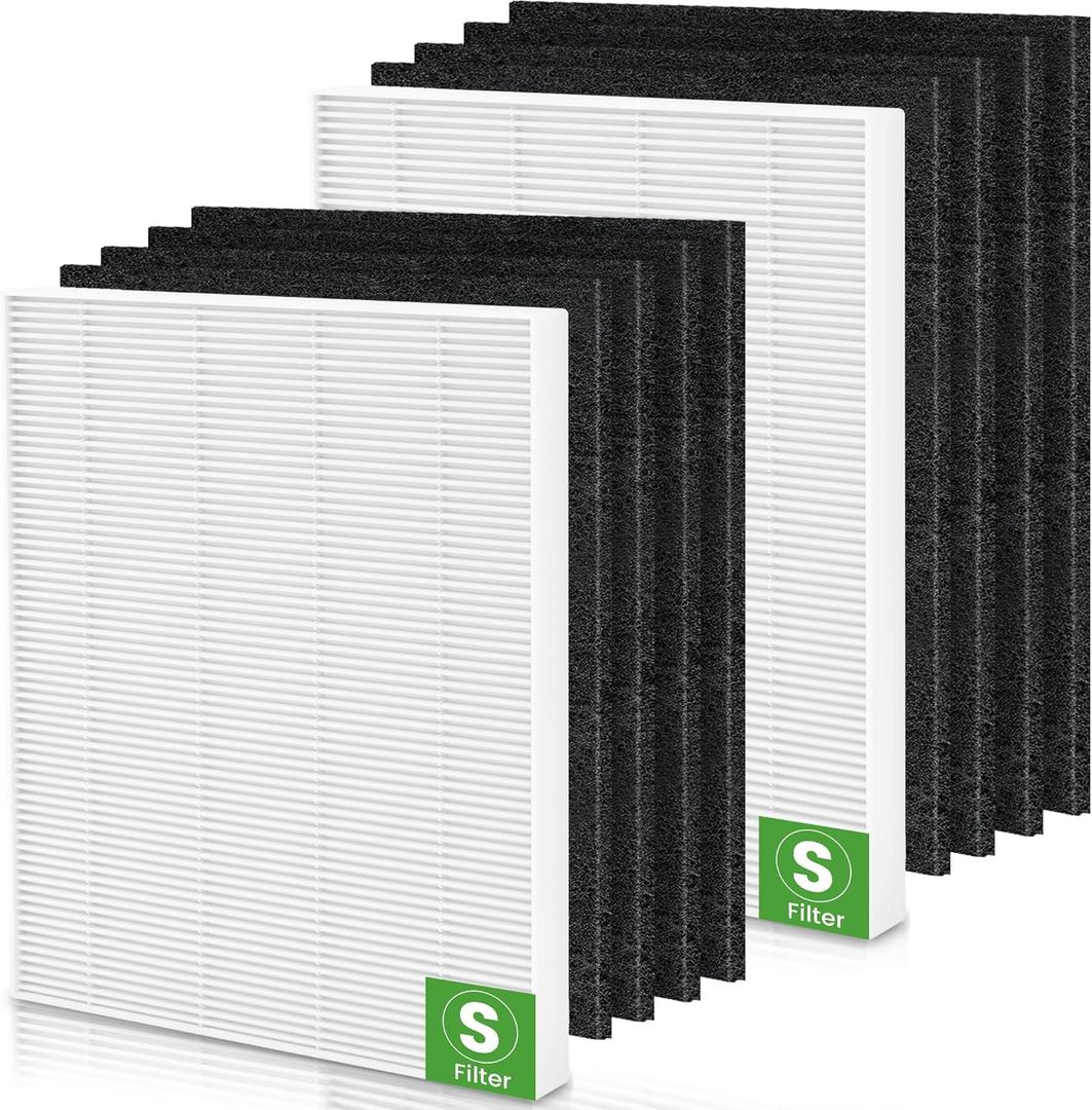 C545 True HEPA Replacement Filter S Compatible with Winix C545 Air Purifier, Part number 1712-0096-00 and 2522-0058-00, 2 x True HEPA Filter + 8 x Activated Carbon Pre-Filter (10 Piece Set)