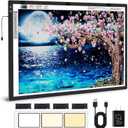 Zocelight A1(35.4''x 23.6'') Large Rechargeable Light Pad for Diamond Painting,6 Levels & Stepless Dimming Light Box for Tracing,3-Color Modes Light Board,Built-in 6000mAh Battery Light Table for Art