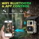 Trail Camera Sends Pictures to Cell Phone, 60MP 4K Game Camera 0.1s Trigger, Solar Trail Camera with 5200mAh Battery, IP66 Waterproof with 32GB SD Card, Trail Cam for Outdoor Wildlife Detection