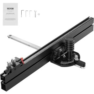 VEVOR Precision Miter Gauge, Standard Slot 3/4'' x 3/8'', Aluminum Alloy Table Saw Miter Gauge with 24 in Grating 15 Angle Stops Adjustable Spring Loaded Plunger and Removable Disc, for Woodworking