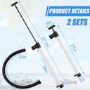 24" X 32" 2 Pcs Hand Bilge Pump with Hose, Portable Manual Water Pumps for Boats, Kayak, Canoe, Dinghy, Heavy Duty Hand Pump Siphon for Marine, Pool, Inflatable Trampoline (White and Black)