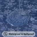 Smiry Round Picnic Tablecloth, Elastic Waterproof Fitted Heavy Duty Vinyl Tablecloths for 36"-44" Tables, Wipeable Washable Table Cover for Kitchen, Dining, Camping, Outdoor, Navy