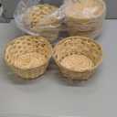 TOPZEA 10 Pack Round Gift Baskets, 8 Inch Natural Bamboo Woven Fruit Basket, Small Wicker Bread Roll Serving Basket, Food Storage Bin Handmade Baskets for Kitchen Restaurant Centerpiece Christmas (8"(Opening Dia)x 5.75"(Bottom Dia)x 3.5"(H))