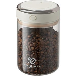 Coffee Bean Storage Container with One-way Valve Airtight Lid Date Tracker for Coffee and More Food Fresh and Storage, Clear Borosilicate Glass Coffee Canister(1.2 Qt - 13.1 OZ)