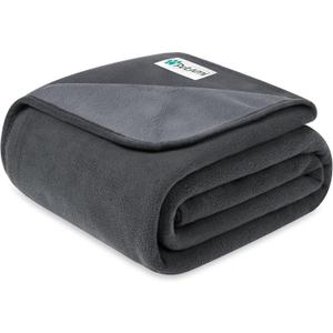 PetAmi Waterproof Dog Blanket for Small Medium Pets Dogs Cats, Pet Couch Cover Protector for Furniture, Reversible Washable Soft Fleece Cat Blanket for Bed Couch Sofa, 29x40 (Gray/Light Gray)