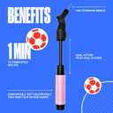 SPORTBIT Ball Pump for Sports Balls - Push & Pull Inflating System - Hand Pump for All Exercise Balls - Volleyball Pump, Basketball Inflator, Football & Soccer Ball Air Pump - Goes with 5 Needles Set