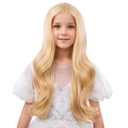 Kids Blonde Wig Curly Toddler Blond Wigs Middle Part Golden Blonde Wig for Girls Daily Party Cosplay Wigs
