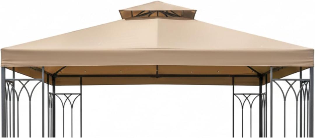 Garden Winds Durable 350 Replacement Canopy Top Compatible with 2019 Gardenline 10' x 10' Gazebo Models 7884-19 (2019), 22466 - Beige